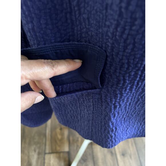 Jones New York Collection 12 Petite Linen Silk Jacket Blazer Purple Lagenlook - Picture 4 of 8